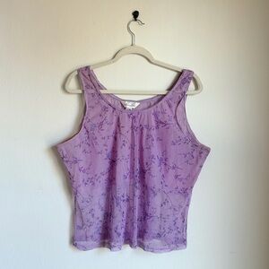 Vintage Sensations Sheer Purple Floral Top